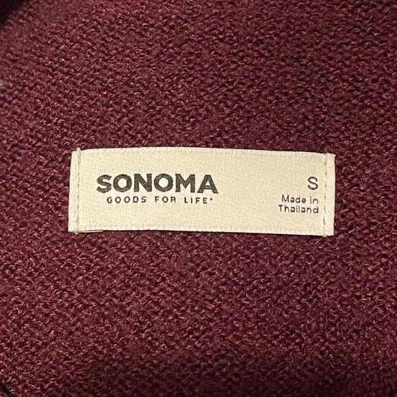 Sonoma Burgundy Lightweight Funnel Neck Sweater - Small - Picture 5 of 7